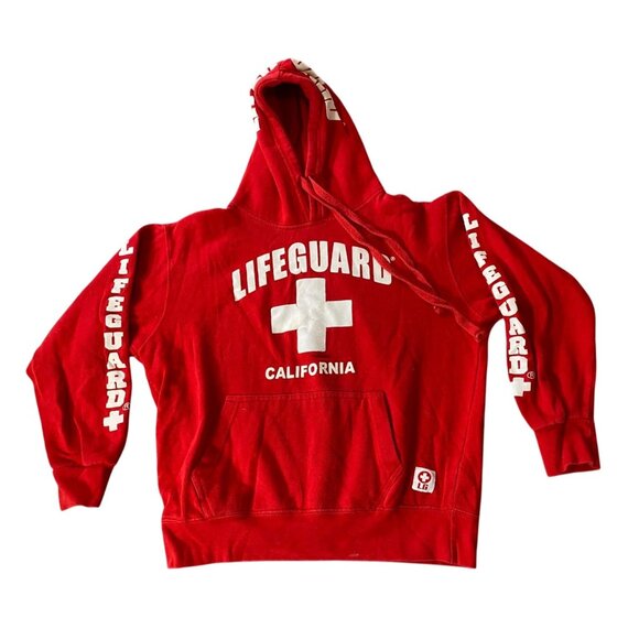 Lifeguard California Red Hoodie Sweatshirt Officially Licensed Medium - Picture 1 of 9